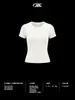 Bk Camiseta de Manga Corta para Mujer, Cuello Redondo, Corte Ajustado, Falda, Ropa de Mujer, 250g, Verano, Moderna, Fresca, Ajustada, Adelgazante, Estilo Millennial, Hombro Normal