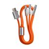 Cable de datos perlado tres en uno pedido de regalo telescópico carcasa redonda grande cargador multifunción para teléfono móvil uno por tres carga rápida