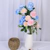 Peonía de Tres Cabezas Rosa Brasileña Simulada Peonía Hilada con Núcleo Estilo Europeo Rama de Flor de Peonía Arreglo para Boda Decoración para Salón de Bodas Flor de Seda