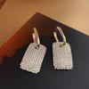 Pendientes de plata con forma de aguja y circonita cúbica con baño de oro auténtico, pendientes de temperamento de moda de alta calidad, nuevos pendientes rojos de red al por mayor