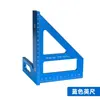 Regla Triángulo Perforada de Aleación de Aluminio Sistema Métrico e Imperial 45° / 90° Regla para Dibujo de Líneas, Regla Graduada, Regla Multifuncional de Madera