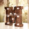 Lámpara de Letra de Madera Maciza Blanca Luz de Noche Decorativa para Dormitorio Lámpara Decorativa Combinada para el Hogar