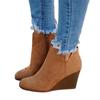 Botines Planos de Cuña Nuevos Otoño/Invierno 2025 para Mujer, Botas Chelsea Vintage Independientes Transfronterizas, Botas para Mujer de Talla Grande