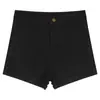 Jeans Preto Novo Estilo para Mulheres, Calças Curtas Quentes Emagrecedoras de Cintura Alta para Outono e Inverno, Calças Justas, Calças Super Curtas Sexy, Versátil e de Caimento Solto