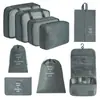 Bolsa de almacenamiento para viajes transfronterizos, set de neceser, bolsa de almacenamiento organizadora de ropa para equipaje de siete piezas, bolsa de almacenamiento de viaje