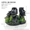 Suministros para Mascotas Figura Grande Resina Paisaje Reptil Caja de Alimentación Paisaje Decoración Acuario Paisaje Buda Egipcio