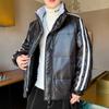 Chaqueta de plumón de pato blanca con cuello informal para hombre, chaqueta de plumón de color liso para parejas, invierno 2024