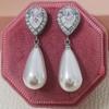 Elle Mosha Cross-border Drops Brincos Criativos Incrustados AAA Zircon Pearl Wedding Bridal Wedding Banquete Brincos