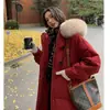 Abrigo de algodón para mujer 2026 otoño e invierno nuevo estilo, abrigo de algodón grueso de longitud media, versión coreana con cuello grande de pelo, chaqueta de invierno