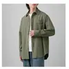 Camisa Masculina de Manga Larga Fresca y Sencilla Estilo Japonés 2025 Primavera y Otoño Nueva Chaqueta Casual Holgada de Gama Alta con Bolsillos