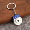 Presente Criativo Disco de Freio Cubo de Roda Pinça Metal Chaveiro Modificação de Carro Disco de Freio Pendente Corrente Argola Chave