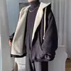 Abrigo de Lana de Cordero para Hombre, Chaqueta de Algodón Gruesa de Invierno para Adolescentes, Estilo Hong Kong, Elegante, Holgado, Versátil, Abrigo de Algodón con Capucha, Moderno