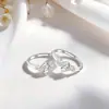 Anillo de Plata Pura S999 Amor Eterno Circonita, Estilo Simple y Lujoso, Ajustable, Anillo de Moda y Alta Gama