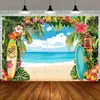 Decoración de Fondo de Banner Nuevo de Verano Transfronterizo con Vibras Tropicales de Verano para Actividades al Aire Libre Fondo de Banner Hawaiano