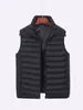 Chaqueta de Plumón Europea Transfronteriza para Primavera y Otoño Chaleco Ligero sin Mangas con Cuello Alto Chaqueta para Hombre de Exterior Chaleco de Color Sólido Delgado para Hombre