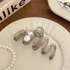 Grampo de cabelo de flanela com contas de alta qualidade para penteados de coque na parte de trás da cabeça feminina, presilha de cabelo retrô, presilha de tubarão grande, acessório de cabelo
