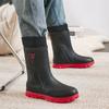Zapatos impermeables de algodón fijos para hombre, Botas de lluvia antideslizantes, Zapatos nuevos de goma de caña media, Sin cordones, Tendencia para adultos, Exportación de comercio exterior