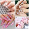 1000 Peças Fundo Plano Rede Vermelha Brilho Resina Broca de Unha Cor DIY Pintura de Diamante Broca de 14 Seções Broca de Colar para Celular