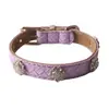 ¡El Producto Real Se Ve Aún Mejor! Nuevo Producto de Aminge, la Serie Shengshi Baolian, Collar Trenzado de Pu con Pedrería para Perro