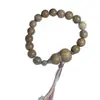 Pulsera de Sándalo Verde de Círculo Único con Cuentas de 1.0 DIY, Combinada con Accesorios de Calabaza a Juego, Estilo Unisex, Pulsera de Cuentas de Oración Budista al por Mayor