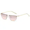 2026 Moda Europea y Americana Estilo Ins Influencer Celebridad Gafas de Sol Metálicas Sin Marco Tendencia Personalidad Gafas de Sol para Mujer
