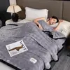 Manta de pelo de conejo, adecuada para todas las estaciones, manta para siesta en la oficina, cubierta para sofá, forro polar de coral, manta pequeña para aire acondicionado, manta para estudiantes