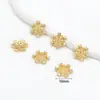Cor de ouro real 18K cravejado com zircônia anel torus flor estrela de seis pontas chapéu acessórios de joalheria DIY feitos à mão porta-contas atacado C21