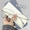 Tendencia Retro Marco Grande Anti-Luz Azul GM Espejo Plano Moda para Mujer Marco Negro Mismo Estilo Xiaohongshu Marco de Gafas Miopía Liso
