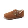Zapatos Birkenstock para Niñas Primavera y Otoño 2024 Nuevos Zapatos de Cuero con Suela Suave y Forro de Felpa Pequeña para Niños y Niñas Zapatos Individuales Zapatos Tipo Mocasín