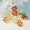Colgante de Flor de Vidrio con Agujero Recto, Adorno de Flor de Cinco Pétalos, Cuentas Sueltas para Pulsera y Collar DIY, Materiales para Aretes con Borla Estilo Antiguo