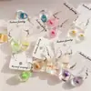 Exportação Transfronteiriça Fornecimento Criativo Brincos de Flores Secas com Cola Artesanais Brincos de Flores Naturais em Resina Fabricante Acessórios Atacado