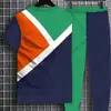 Moda Casual Europeia e Americana Temu 2025 Transfronteiriça Conjunto de Camiseta de Manga Curta e Calça Longa Masculina com Estampa Gradiente de Letras