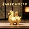 Ornamento de Mahjong em Liga com Formato de Cavalo, Peça Rotatória de Mão Cavalo Tang e Lingote, Decoração de Riqueza Instantânea para Casa e Escritório