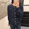 Cárdigan de Punto Bordado Ropa de Otoño para Mujer 2025 Nuevo Top Moda Estilo Caliente Suelto Versátil Chaqueta Suéter Estilo Primavera y Otoño