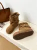Botas de moda Boken cómodas botas cortas adelgazantes punta redonda 2026 aumento de altura oculto mujer otoño hebilla retro versátil nuevo estilo