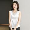 Camisola branca feminina, roupa íntima, tamanho grande, cobertura de barriga, renda, ácido acético, top, verão, roupa externa, camisa de base