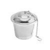 Filtro de Hojas de Té de Acero Inoxidable 304 con Cadena, Cesta Coladora de Especias, Separador de Residuos para Marinar Carne y Guisos, Gadget para Preparar Té para Personas Perezosas
