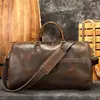 Bolsa de Mão Couro Crazy Horse Transversal Bolsa de Viagem Suit de Viagem Grande Capacidade Bolsa Masculina Viagem de Negócios Armazenamento para Roupas Formais Coleção