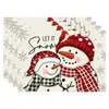 Amazon Manteles Navideños Muñeco de Nieve Árbol de Navidad Manteles Decoración de Mesa de Comedor Occidental Manteles Aislantes Fiesta Navideña