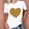 Transfronteiriço Feminino bonito aquarela coração padrão impressão moda verão moda feminina T-shirt casual top ladies