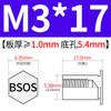 Yishenglong Pernos Remachables para Agujero Ciego de Acero Inoxidable Tuercas Remachables Placa de Presión Hexagonal Rosca Bsos-M3M4