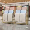 Estante de Exhibición de Bufandas de Hierro Forjado de Pie, Estante de Almacenamiento y Exhibición Multicapa para Colgar Bufandas, Pantalones, Alfombras y Muestras de Color de Cortinas