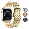 Adecuado para Apple Watch, Apple Watch con hebilla de mariposa de aleación con patrón de dragón, correa de metal para Apple
