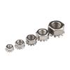 Tuerca hexagonal externa de acero inoxidable 304, tuerca K con dentado externo, tapón de rosca con tope de múltiples dientes M3M4M5M6M8