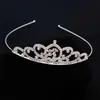 Moda Coreana Accesorios para el Cabello de Princesa Corona Simple Aro para el Cabello de Cumpleaños Tocado Aleación Pedrería Corona Pequeña para Niños