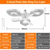 Lámpara de ventilador de cristal con forma de flor e27 para sala de estar dormitorio