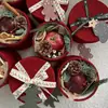 Nueva Caja de Regalo de Navidad Tela de Cuadros Británicos Flores Frescas Nochebuena Caja de Manzana Caja de Embalaje Hecha a Mano DIY Venta al por Mayor