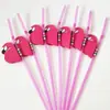 Pajita decorativa creativa panal estéreo flamenco pajita de plástico accesorios para fotos de bebidas de jugo pajita de fiesta