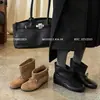 Botas de tornozelo de couro de alta qualidade, versáteis, estilo doce com laço, super macias, confortáveis, estilosas, que aumentam a altura e afinam para outono e inverno