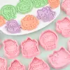 Molde para Galletas 3D de Gato Kt Navideño con Diseño Realista de Prensa Tridimensional DIY, Material Seguro, Fácil de Limpiar